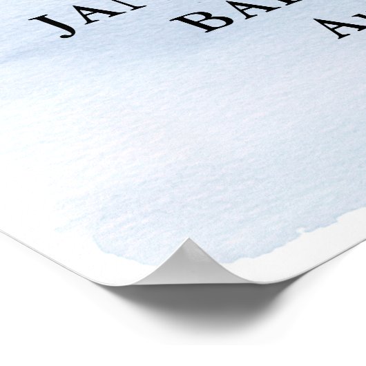 Over de maan, Blauw Baby shower Welkom Poster (Hoek)