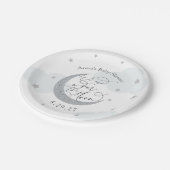 Over de Maan Blauw en Zilver Papieren Bordje (Gekanteld)