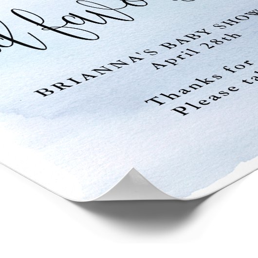 Over de maan, Blauwe Baby shower Behandeling en Vo Poster (Hoek)