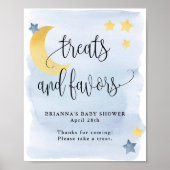 Over de maan, Blauwe Baby shower Behandeling en Vo Poster (Voorkant)