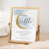 Over de Maan Blauwe Luier Raffle Display Douche Poster