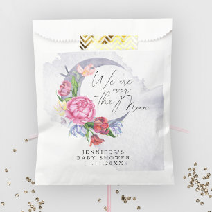 Over de maan Bloemen baby shower Bedankzakje