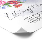 Over de Maan Bloemen Late nacht luiers spel Poster (Hoek)