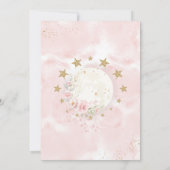 Over de maan | Blush Pink Gold Girl Baby shower Kaart (Achterkant)
