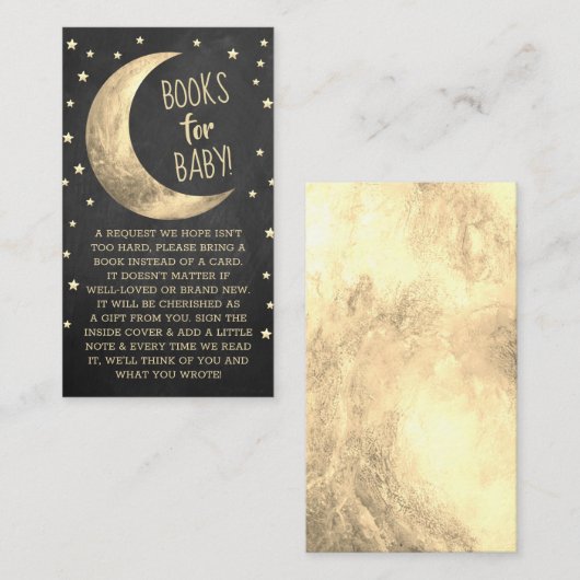 Over de maan | Boeken van Baby shower voor Baby Informatiekaartje (Voorkant / Achterkant)