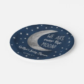 Over de maan | Bord Baby shower papier (Gekanteld)