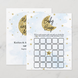 Over de maan Boys Baby shower Bingo