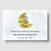 Over de maan | Boys Baby shower Memory Gastenboek (Voorkant)