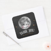 Over de maan Dank je wel. Vierkante Sticker (Envelop)