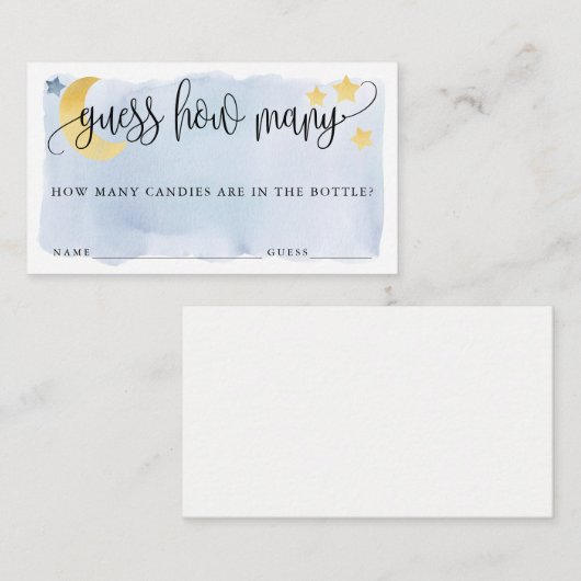 Over de maan denk je dat Blauw weet hoeveel Kaart  (Voorkant / Achterkant)