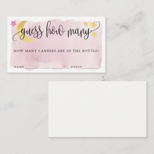 Over de maan denk je dat roze raad hoeveel Kaart e (Voorkant / Achterkant)