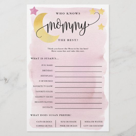 Over de maan die de Kaart van het roze papier van  (Voorkant)