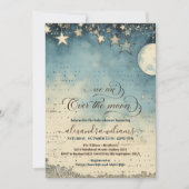 Over de Maan Droomachtige Jongen Baby Shower Kaart (Voorkant)