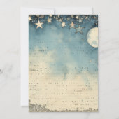 Over de Maan Droomachtige Jongen Baby Shower Kaart (Achterkant)