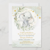 Over de maan | droomgroen Baby shower Kaart (Voorkant)