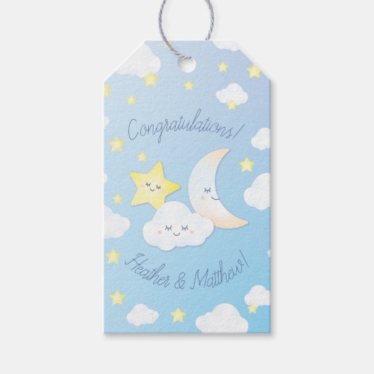 Over de maan en de sterren cadeaulabel (Voorkant)