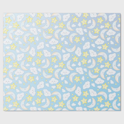 Over de maan en de sterren cadeaupapier (Vlak)