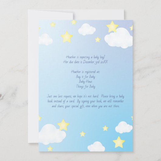 Over de maan en de sterren kaart (Achterkant)