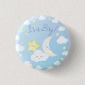 Over de maan en de sterren ronde button 3,2 cm (Voorkant)