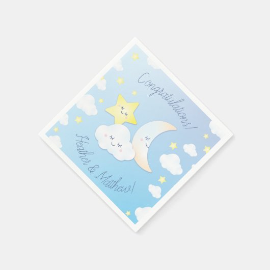 Over de maan en de sterren servet (Hoek)