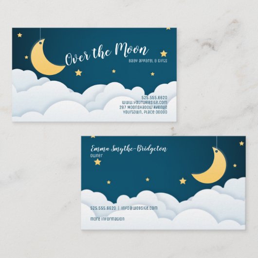 Over de maan en de wolken visitekaartje (Voorkant / Achterkant)