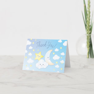 Over de Maan en Sterren Baby shower Bedankkaart