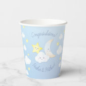 Over de Maan en Sterren Baby shower Papieren Bekers (Achterkant)
