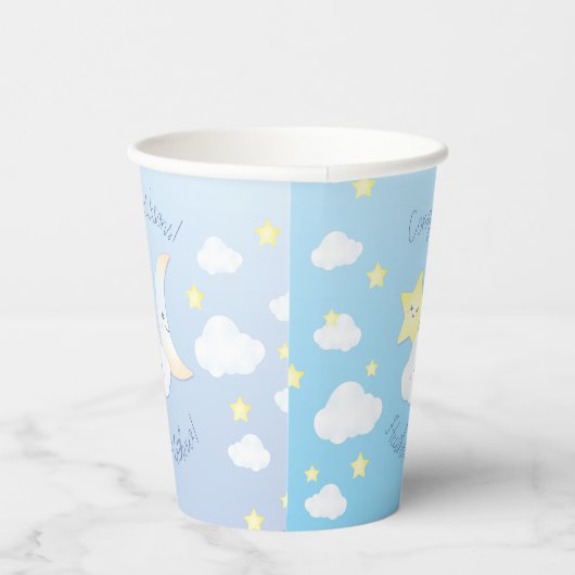 Over de Maan en Sterren Baby shower Papieren Bekers (Rechts)
