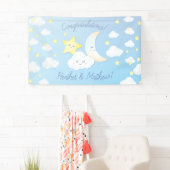 Over de Maan en Sterren Baby shower Spandoek (Insitu)
