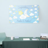 Over de Maan en Sterren Baby shower Spandoek (Beurs)
