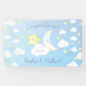 Over de Maan en Sterren Baby shower Spandoek (Horizontaal)
