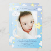 Over de Maan en Sterren Geboorteaankondiging Kaart (Voorkant / Achterkant)