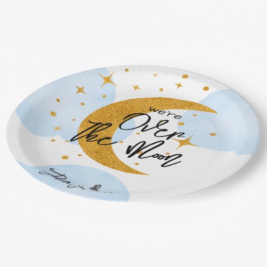 Over de maan fantasie kinderen Verjaardag Papieren Bordje (Gekanteld)