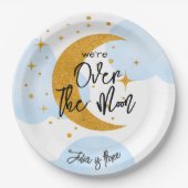 Over de maan fantasie kinderen Verjaardag Papieren Bordje (Voorkant)