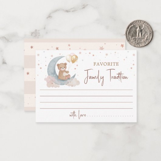 Over de maan Favoriete familie Tradities kaart Notitiekaartje (Voorkant / Achterkant in situ)