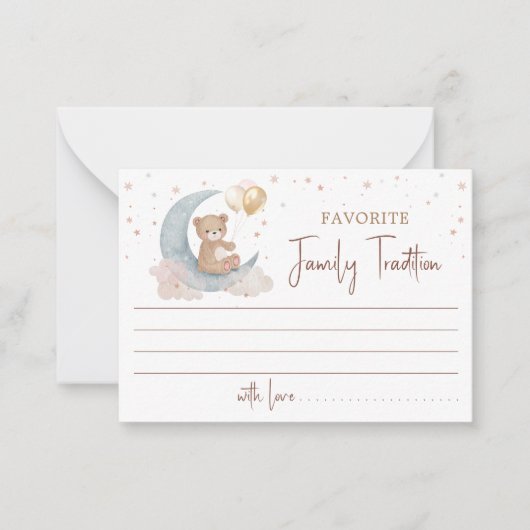 Over de maan Favoriete familie Tradities kaart Notitiekaartje (Voorkant)