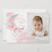 Over de Maan Foto Geboorteaankondiging Aankondiging (Voorkant)