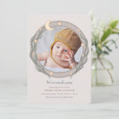 Over de Maan Foto Geboorteaankondiging Aankondiging (Staand voorkant)