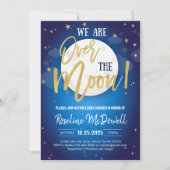 Over de Maan Galaxy Space Theme Baby shower Kaart (Voorkant)