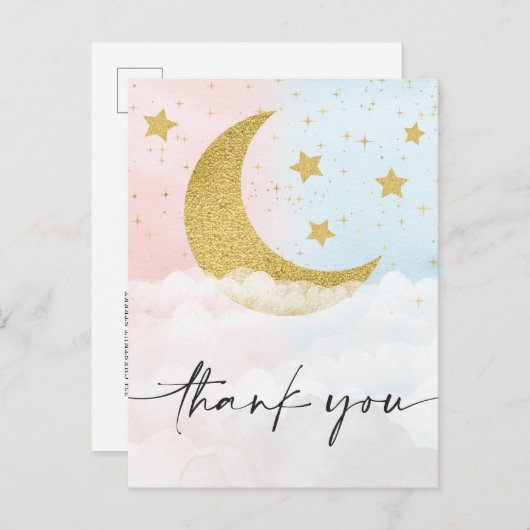 Over de maan gender onthullen briefkaart (Voorkant / Achterkant)