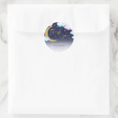 Over de Maan Gender Reveal Dank U Ronde Sticker (Tas)