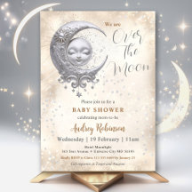 Over de maan Genderneutraal Baby shower