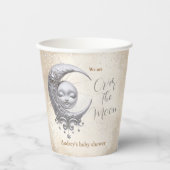 Over de maan Genderneutraal Baby shower Papieren Bekers (Voorkant)