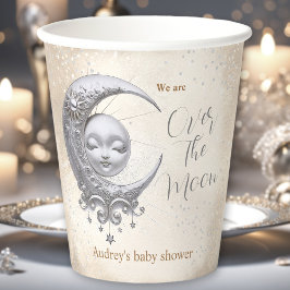 Over de maan Genderneutraal Baby shower Papieren Bekers