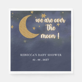 Over de maan Genderneutraal Baby shower Servet