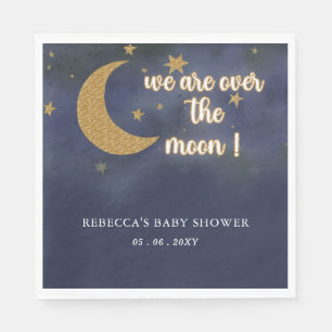 Over de maan Genderneutraal Baby shower Servet