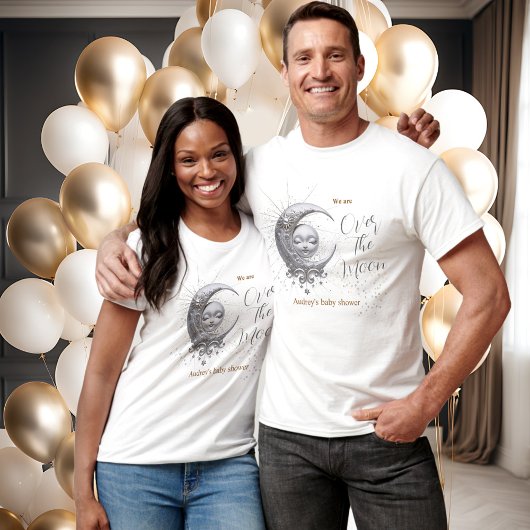 Over de maan Genderneutraal Baby shower T-shirt