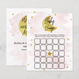 Over de maan | Girls Baby shower Bingo
