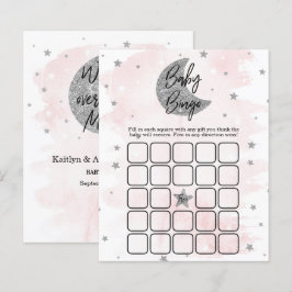 Over de maan | Girls Baby shower Bingo