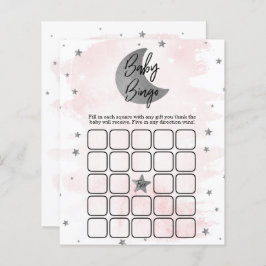 Over de maan | Girls Baby shower Bingo